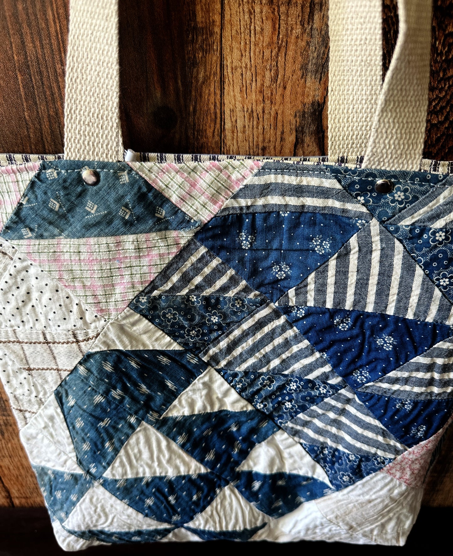 Repurposed Heritage Quilt Tote/Book Bag