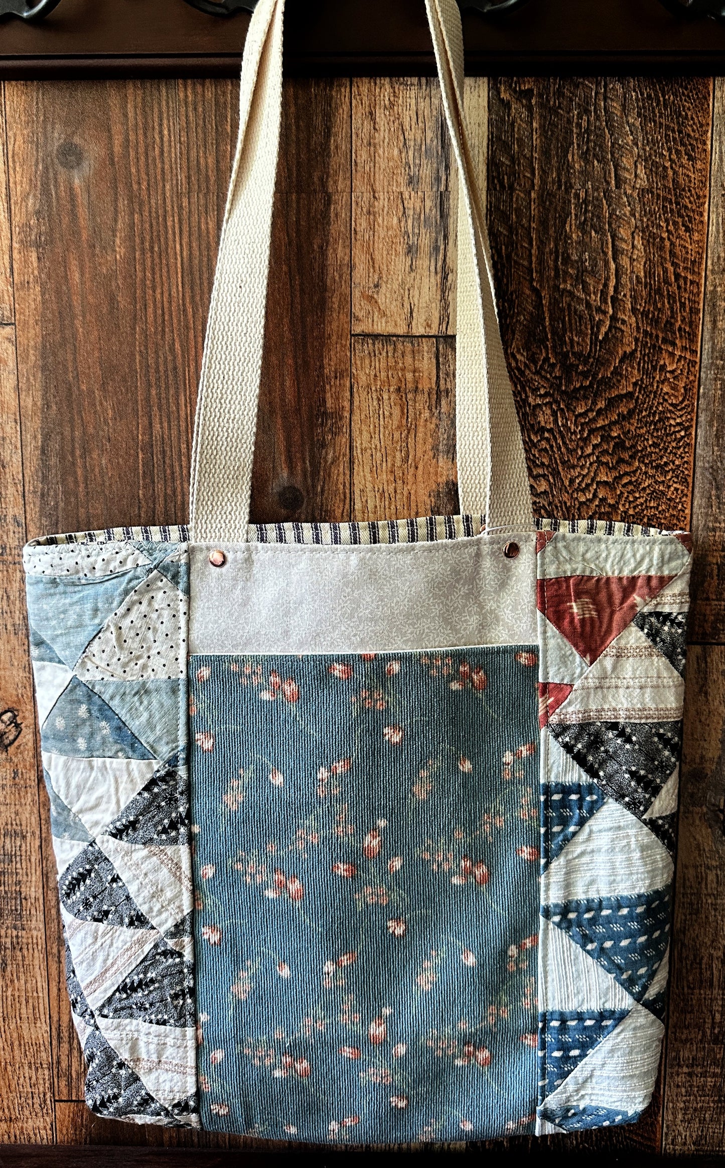 Repurposed Heritage Quilt Tote/Book Bag