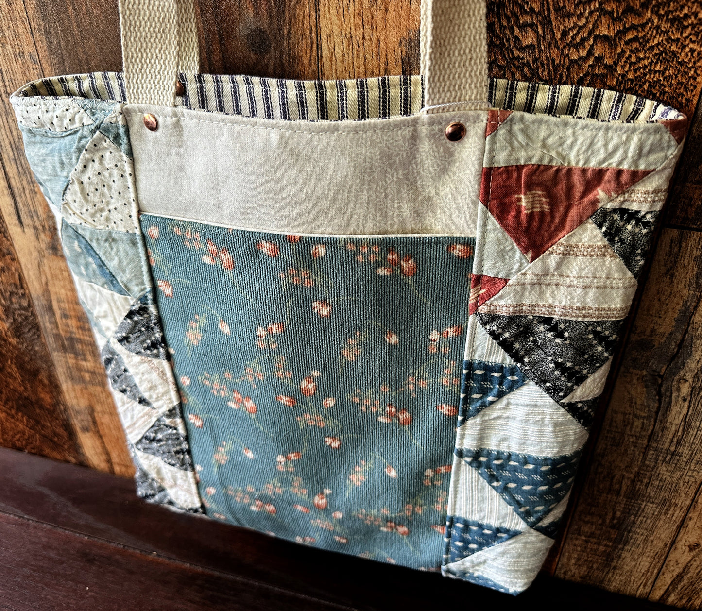 Repurposed Heritage Quilt Tote/Book Bag