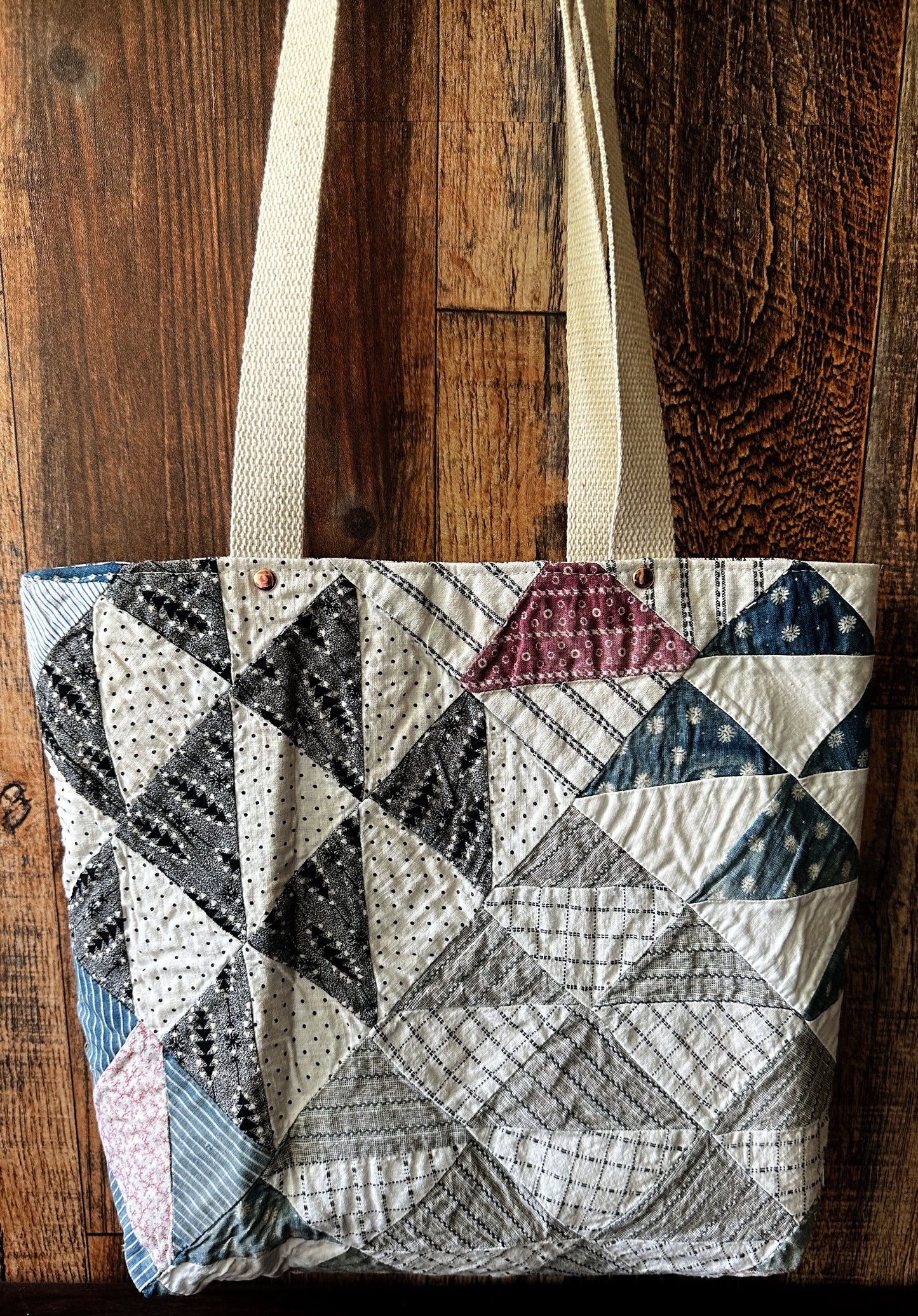 Repurposed Heritage Quilt Tote/Book Bag