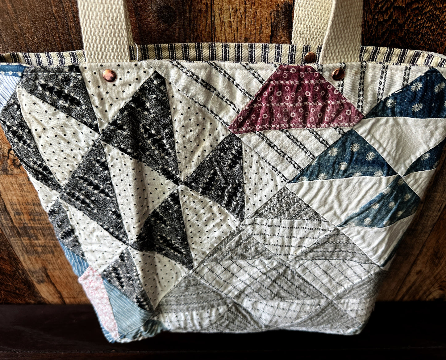 Repurposed Heritage Quilt Tote/Book Bag