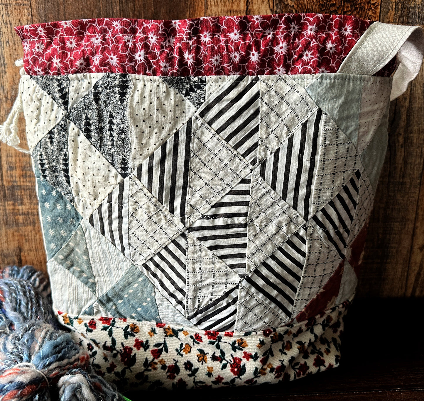 Repurposed Heritage Quilt Large Project Bag