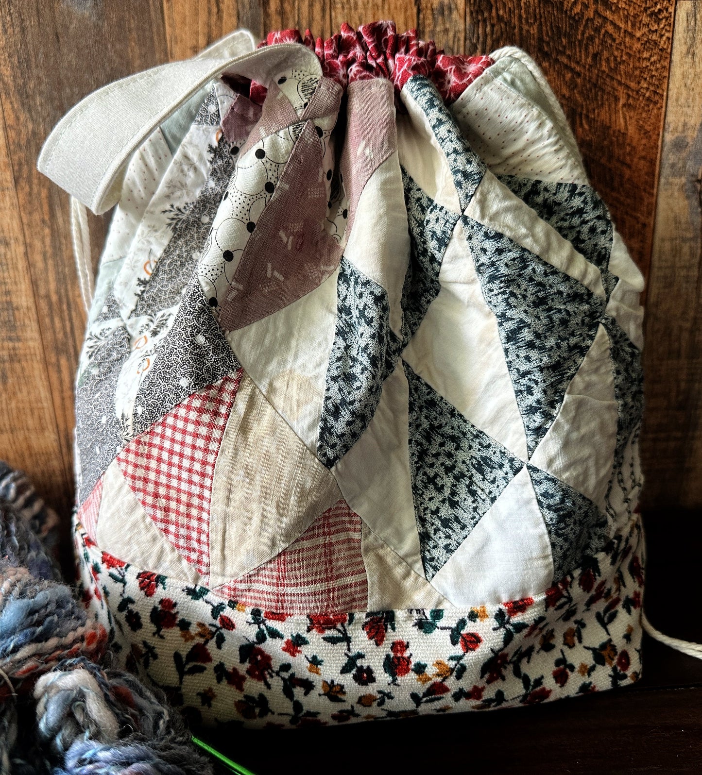 Repurposed Heritage Quilt Large Project Bag