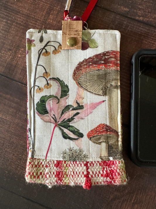 Mushrooms and Handwoven Wool Phone Pouch with Internal Card Pocket (Copy)