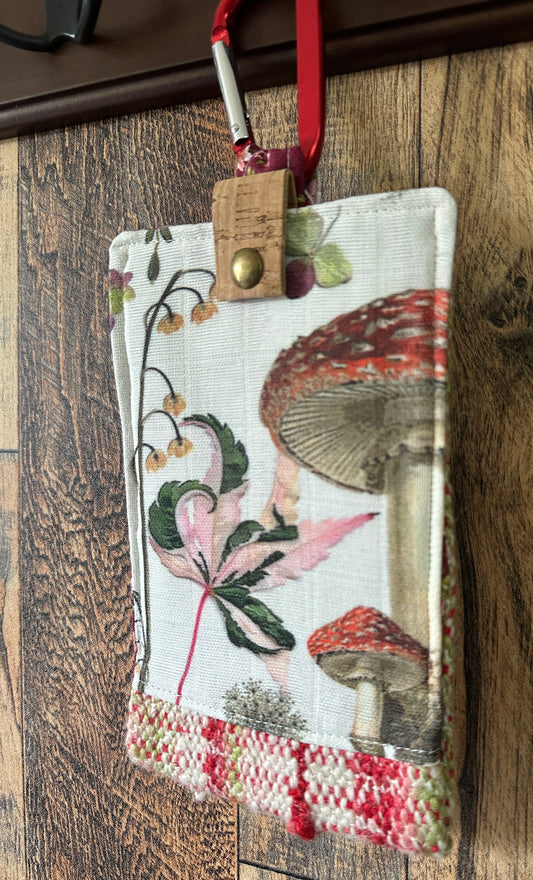 Mushrooms and Handwoven Wool Phone Pouch with Internal Card Pocket (Copy)