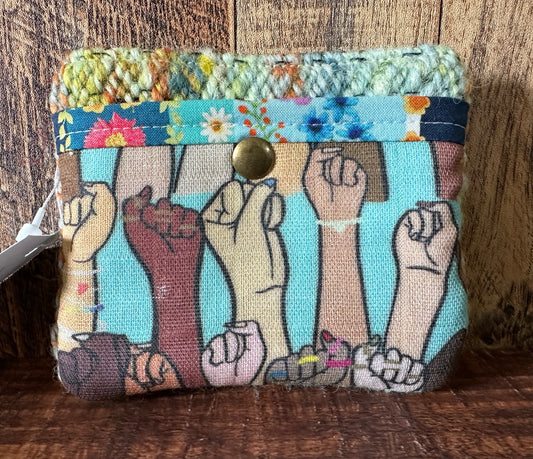 Resist and Handwoven Wool Simple Zipper Wallet