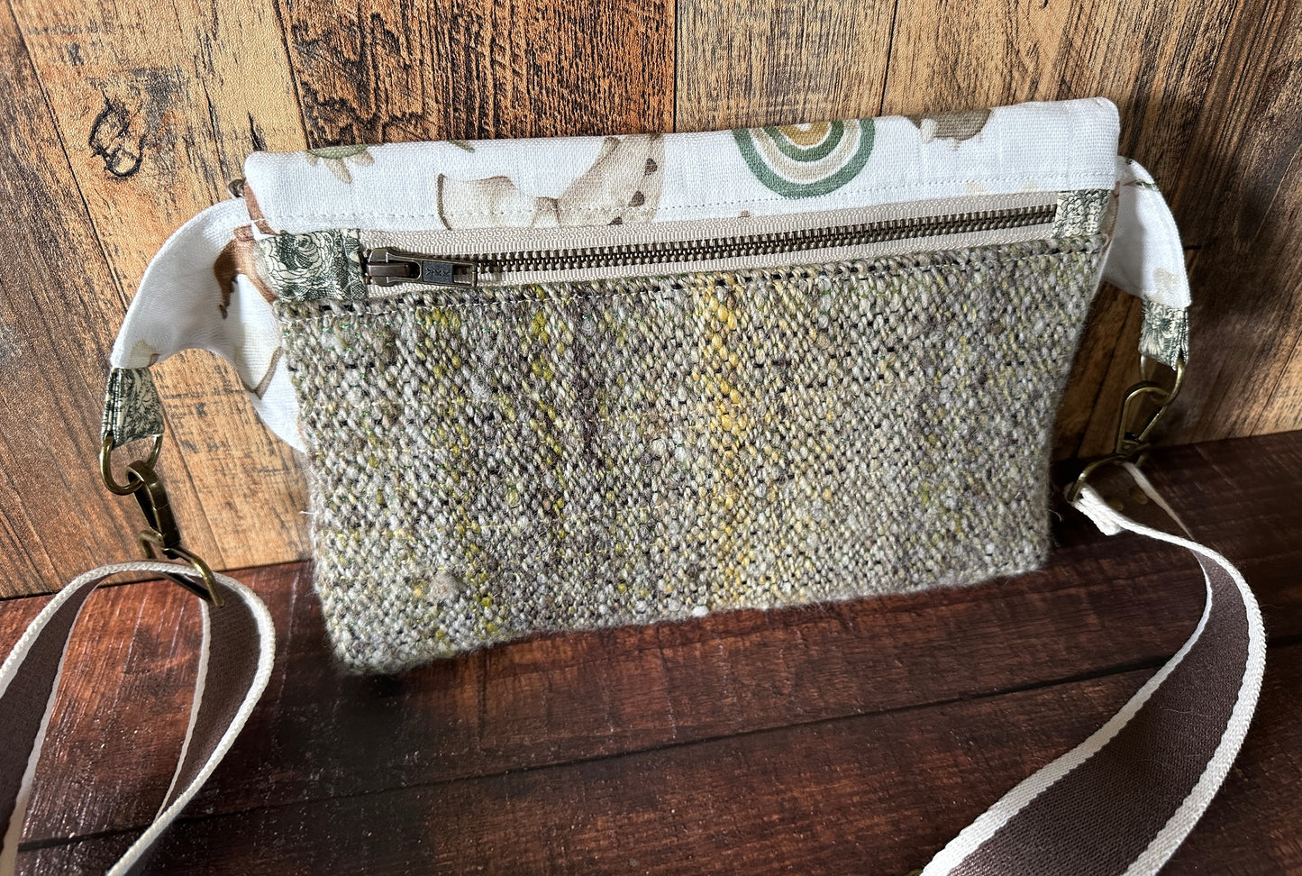 Wyrmling Dragons and Woven Wool Crossbody Sling Bag