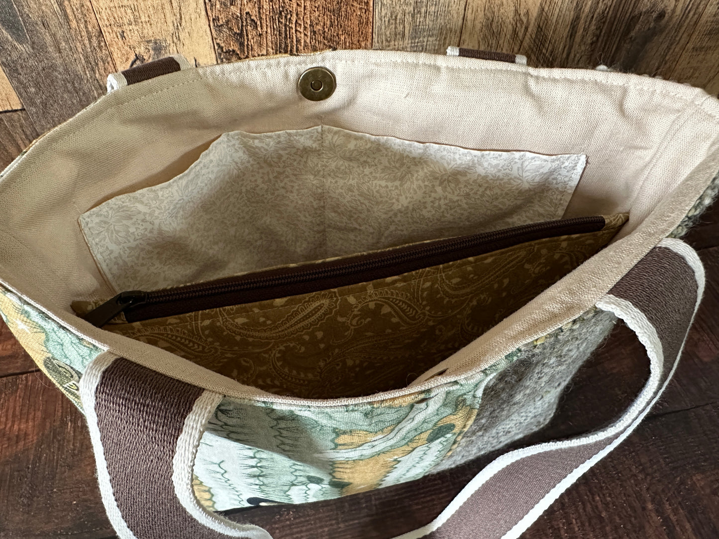 Elf Owls in Saguaro and Handwoven Wool Med Tote