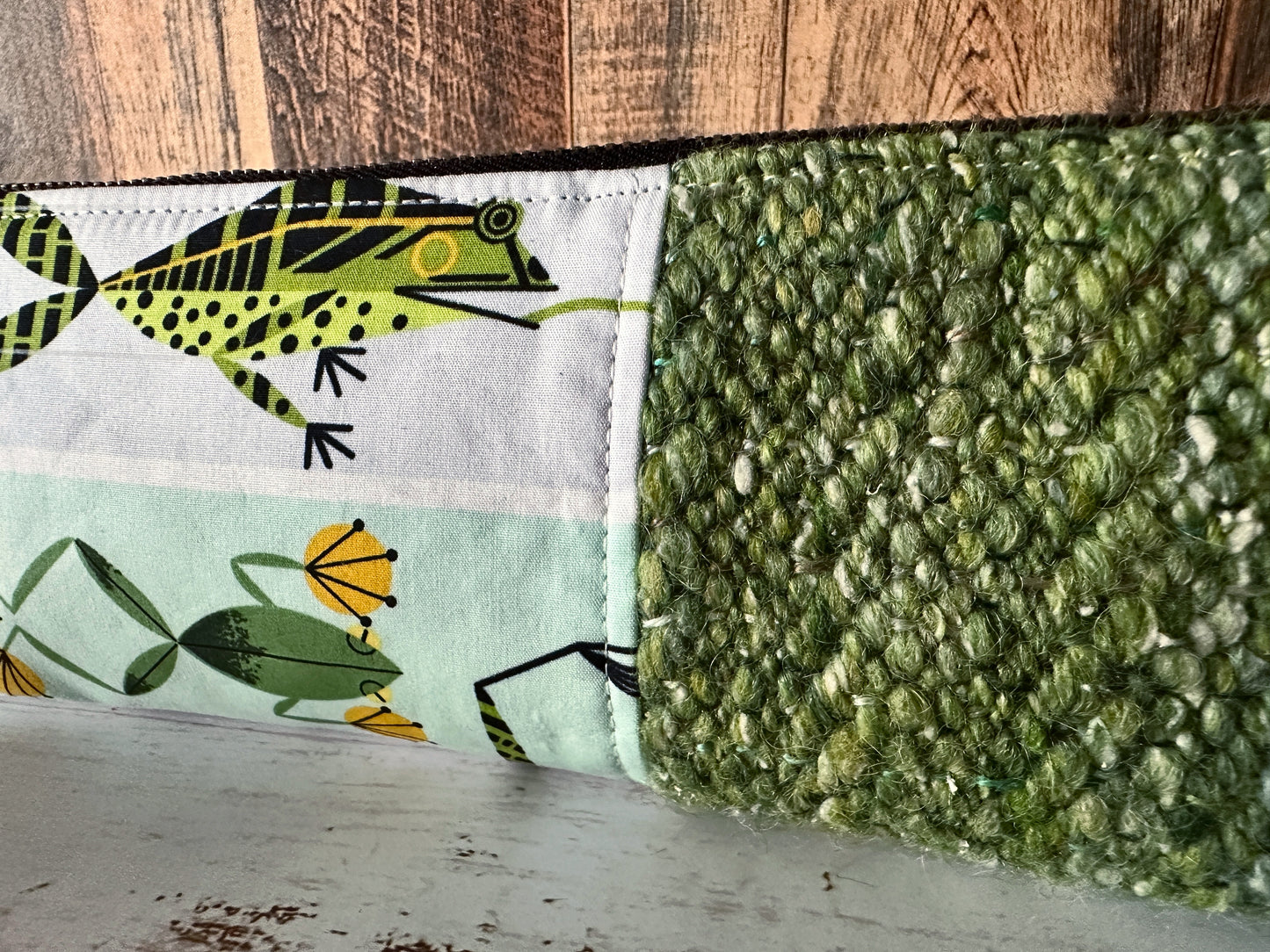 Frog Pond with Handwoven Wool Long and Lean Zipper Bag