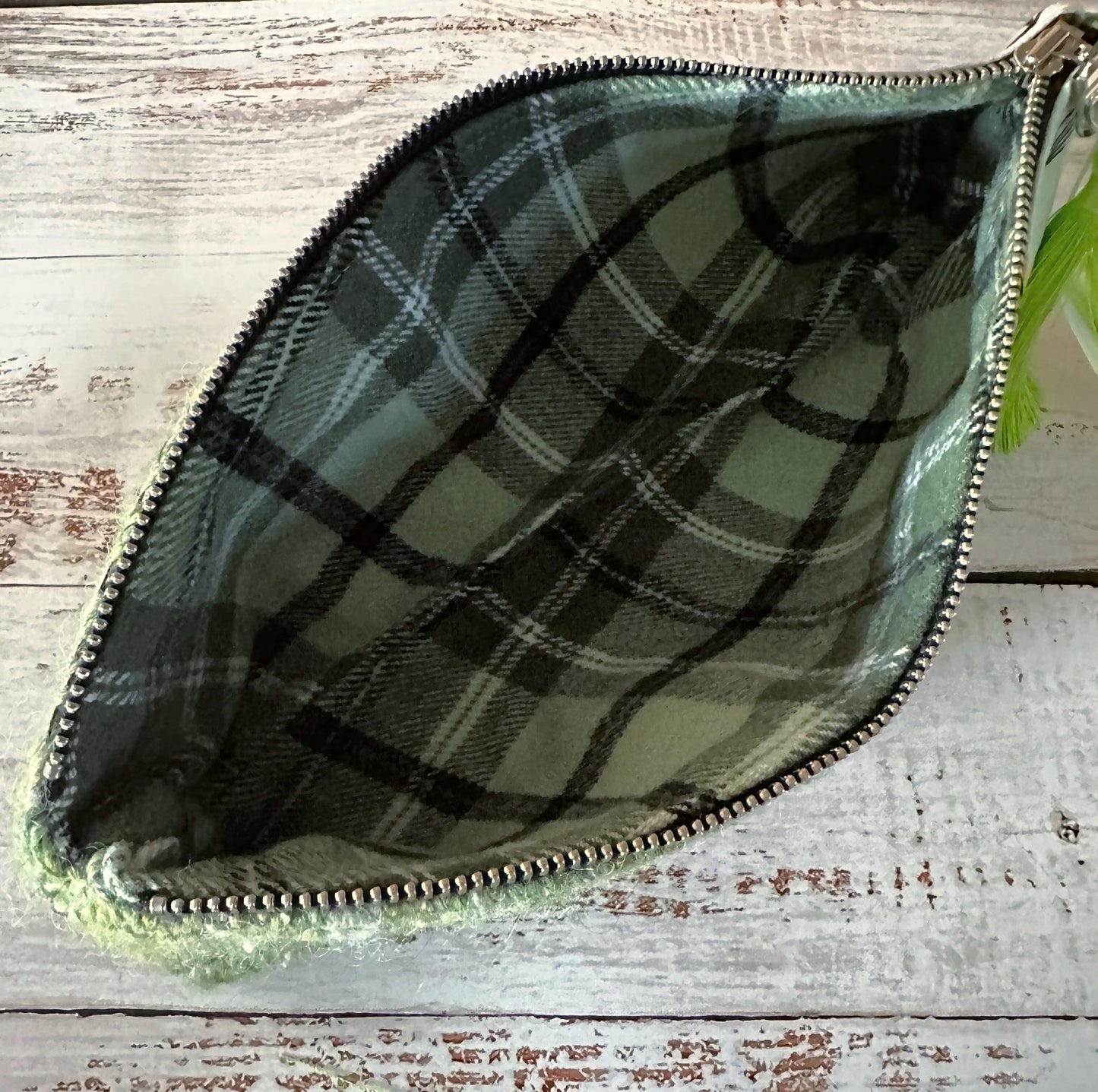 Frog Pond with Handwoven Wool Long and Lean Zipper Bag