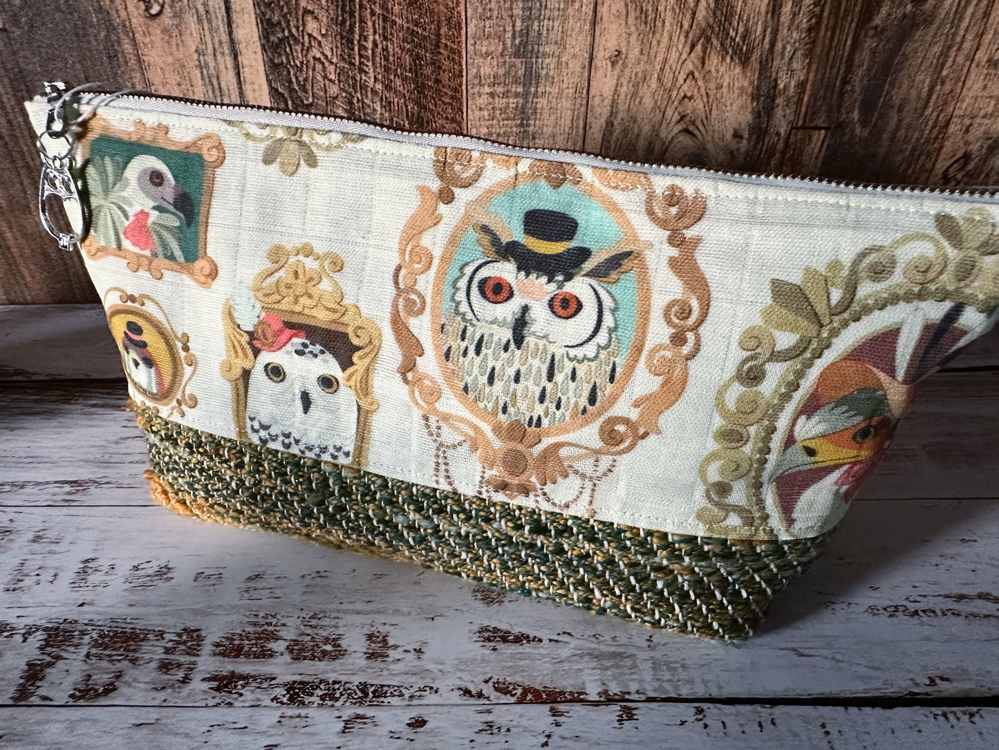 Glam Birds of Prey & Handwoven Wool Large Open Wide Bag