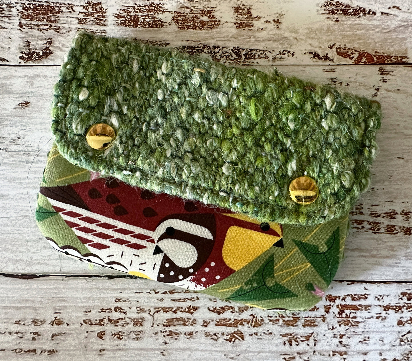 Bobwhite Quail & Woven Wool Simple Card Wallet