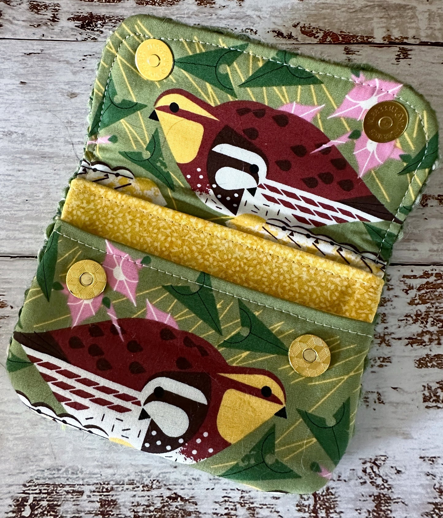 Bobwhite Quail & Woven Wool Simple Card Wallet