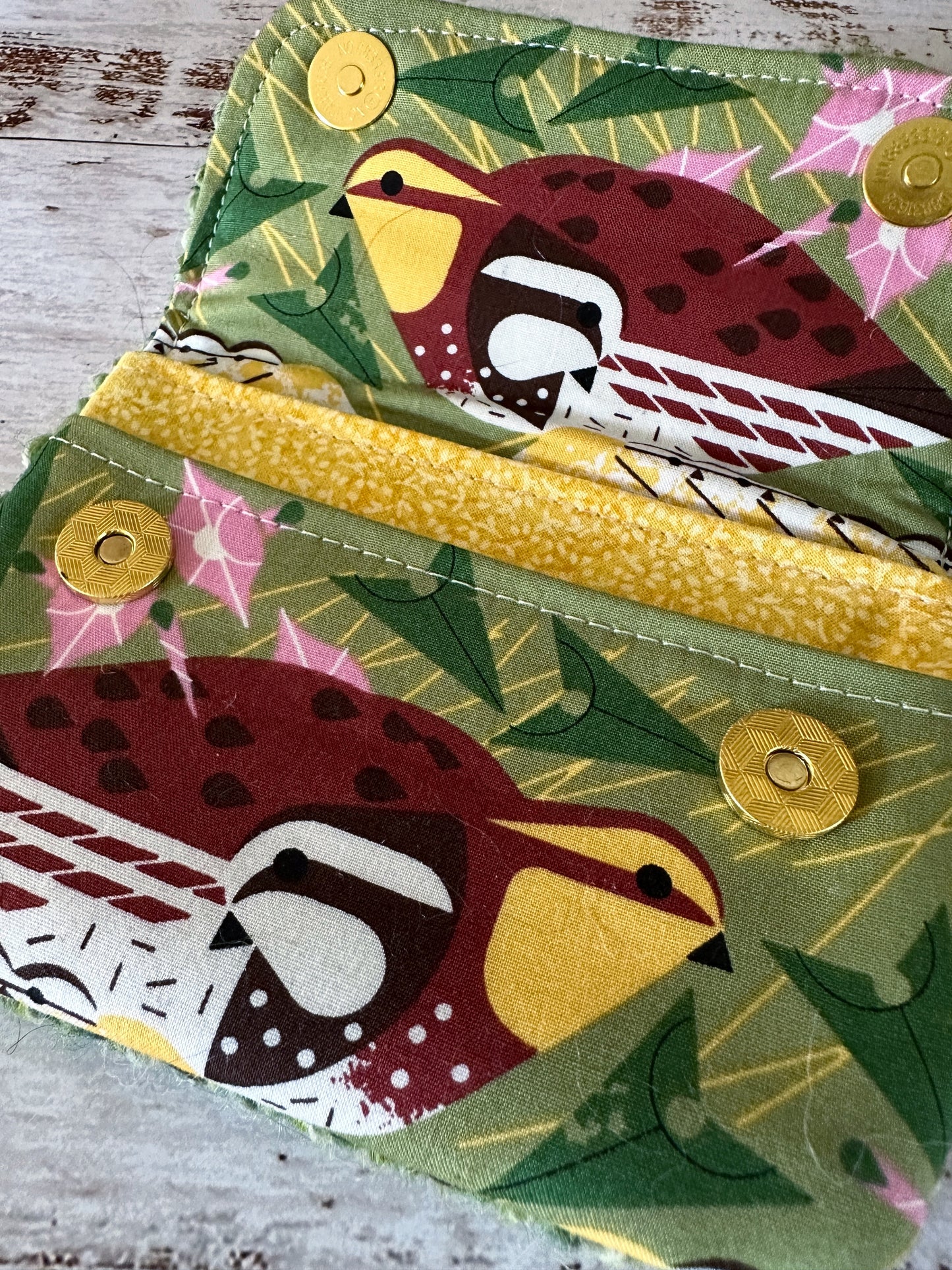 Bobwhite Quail & Woven Wool Simple Card Wallet