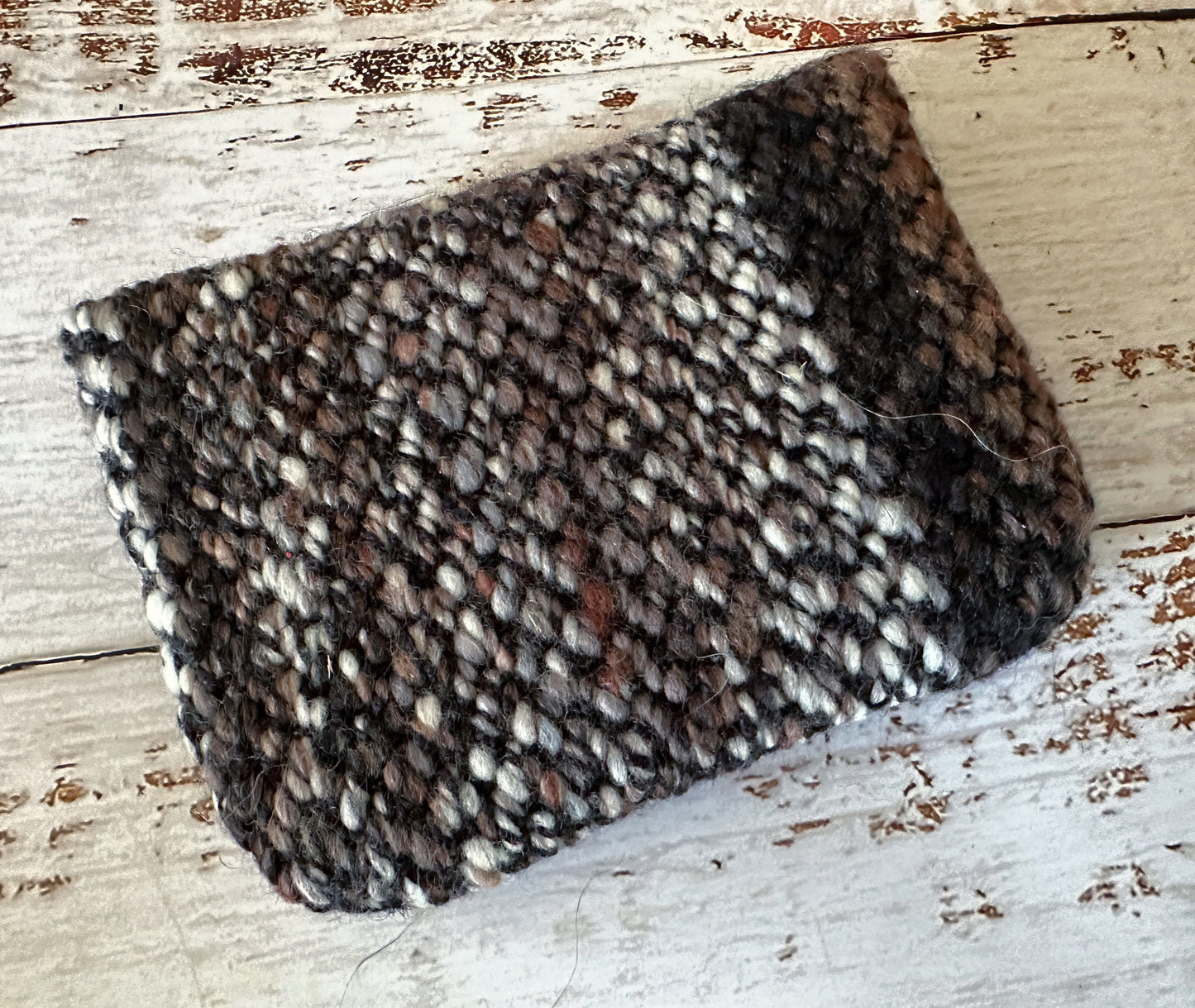 Browns and Blacks & Woven Wool Simple Card Wallet