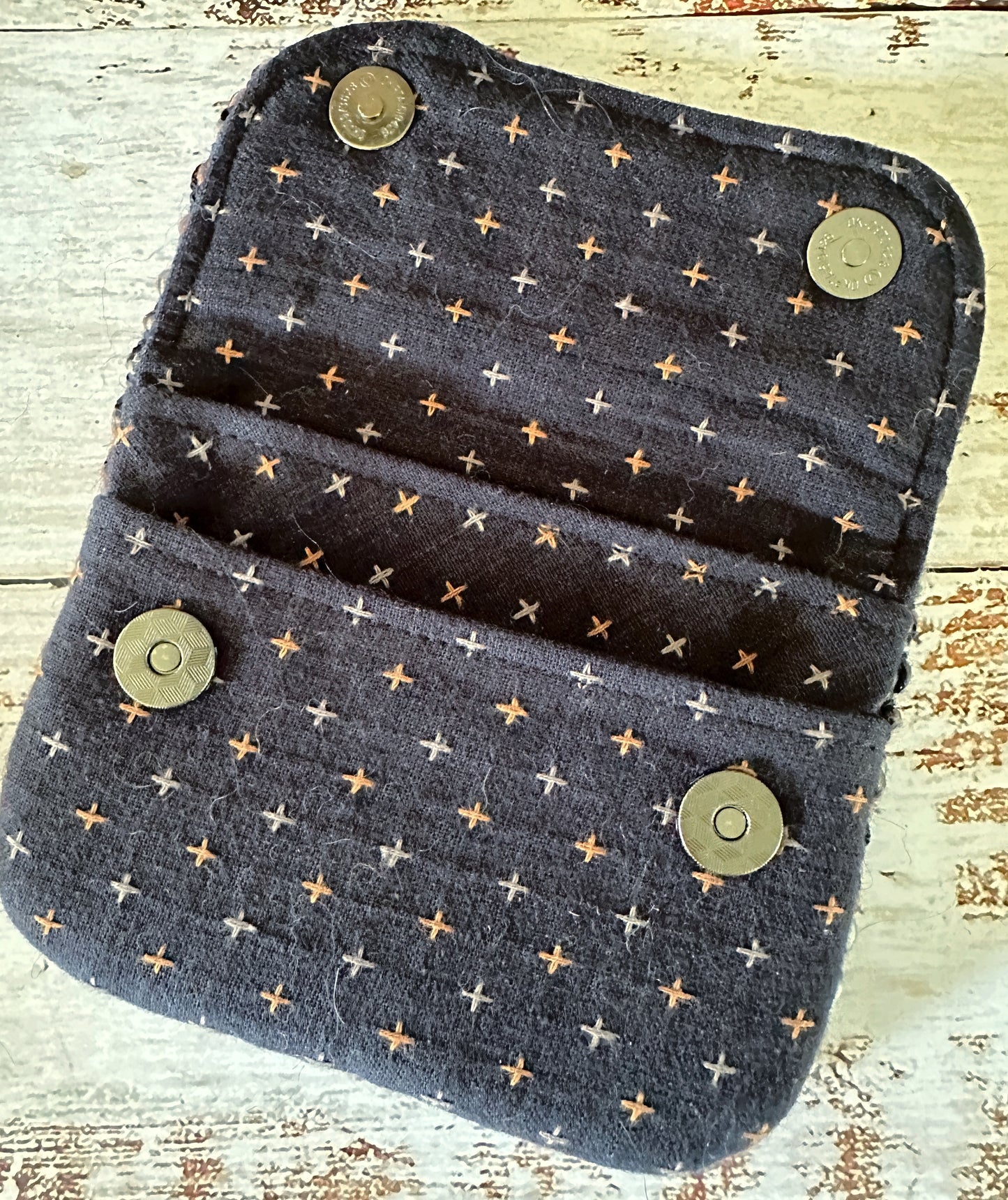 Browns and Blacks & Woven Wool Simple Card Wallet