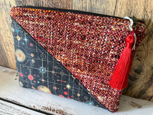 Cosmic Circuitry with Handwoven Wool Grab and Go Zipper Bag