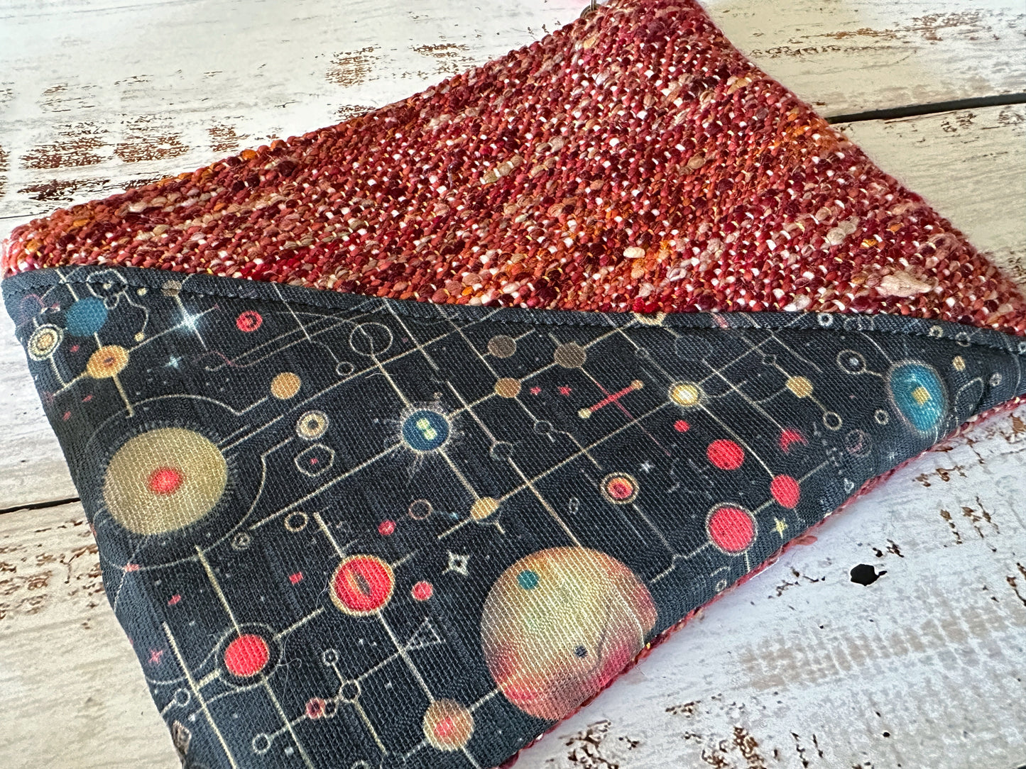 Cosmic Circuitry with Handwoven Wool Grab and Go Zipper Bag