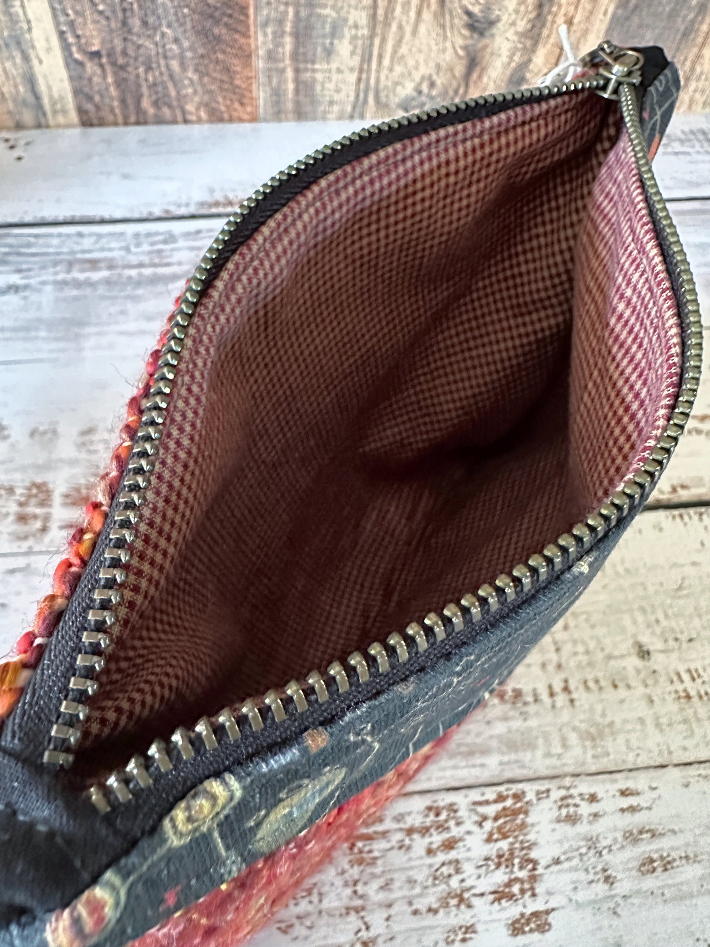 Cosmic Circuitry with Handwoven Wool Grab and Go Zipper Bag