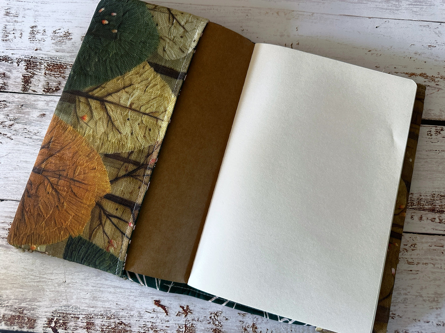 Spring Forest with Handwoven Mohair Adjustable A5 Journal Cover