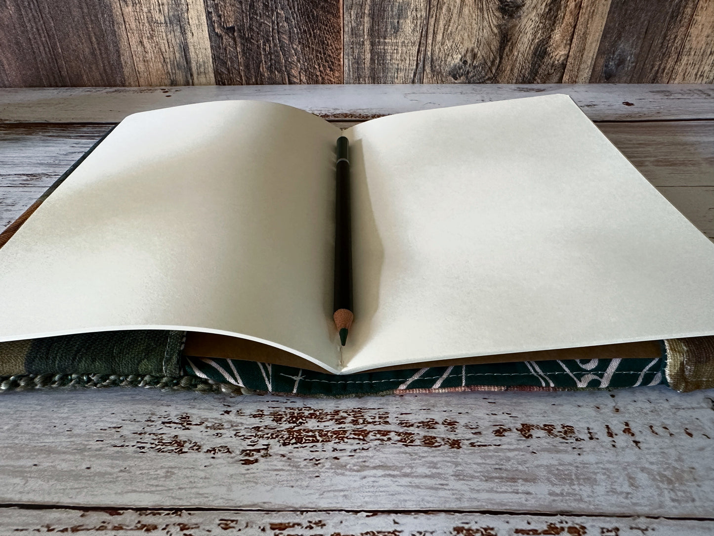 Spring Forest with Handwoven Mohair Adjustable A5 Journal Cover