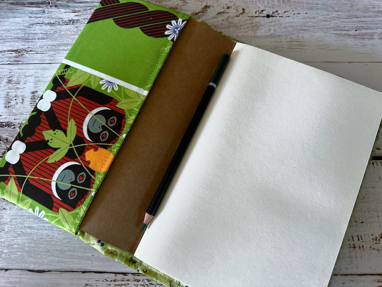 Monkey Love with Handwoven Mohair Adjustable A5 Journal Cover