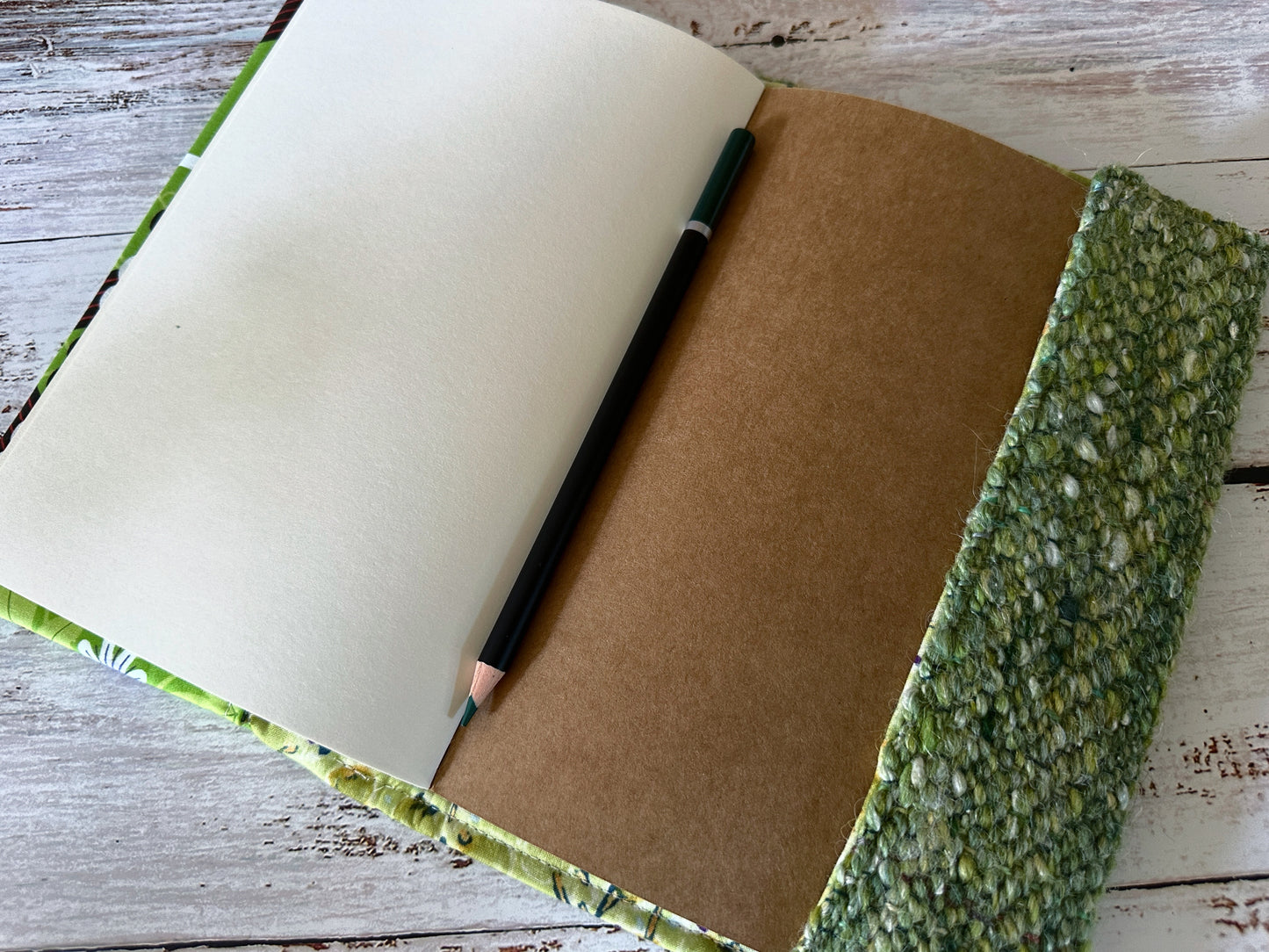 Monkey Love with Handwoven Mohair Adjustable A5 Journal Cover