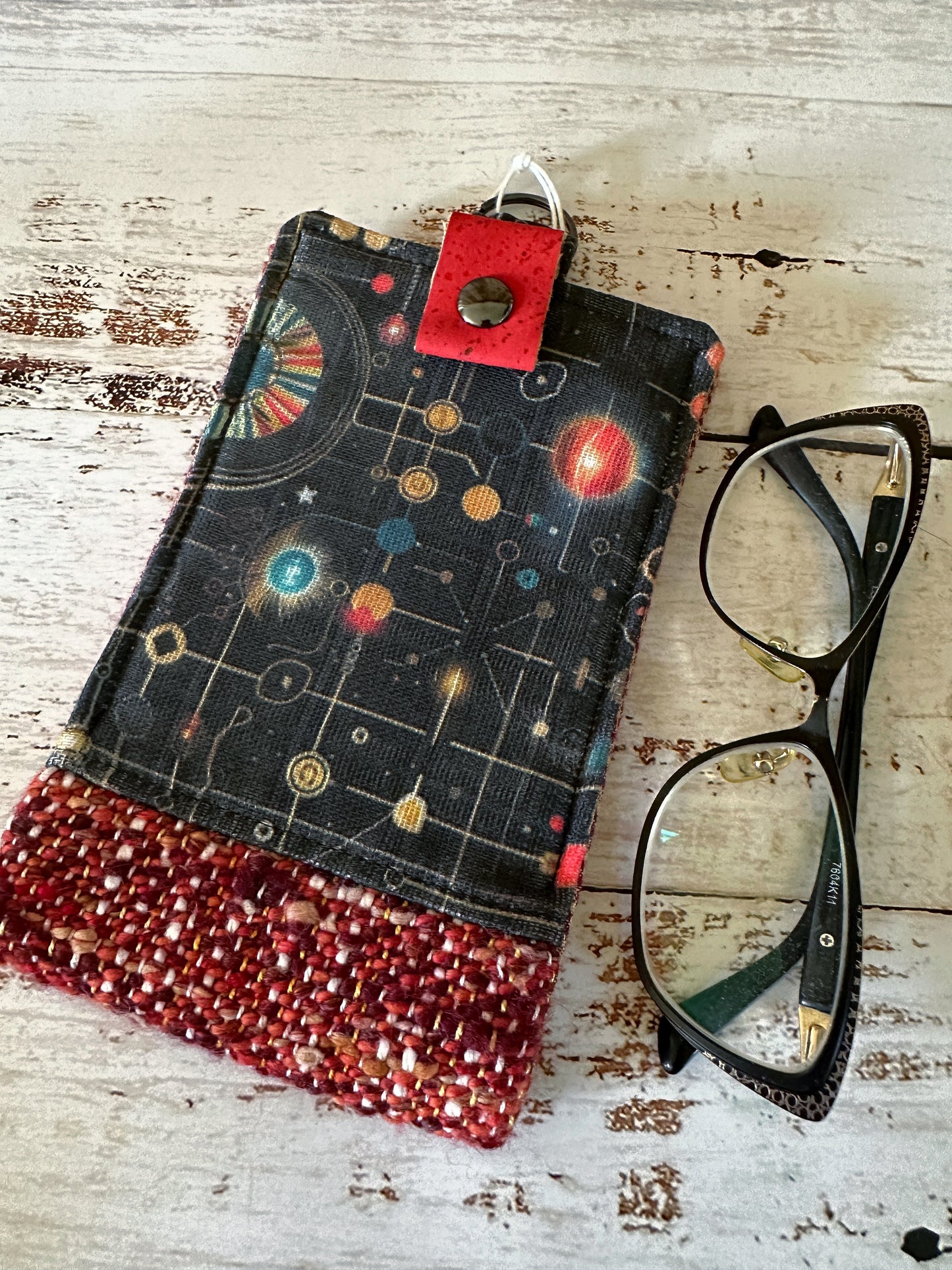 Cosmic Circuitry and Woven Wool Padded Glasses Case
