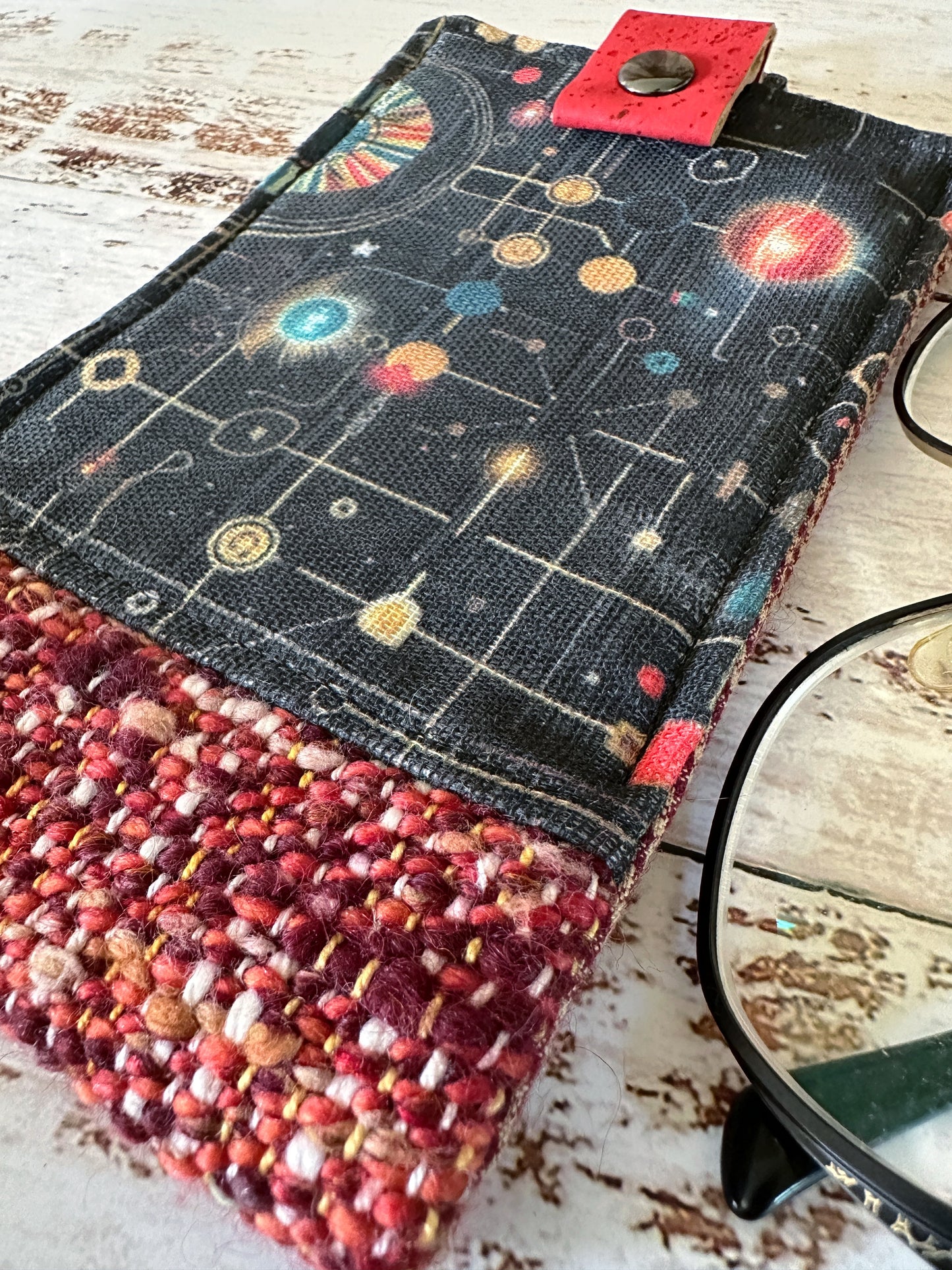 Cosmic Circuitry and Woven Wool Padded Glasses Case