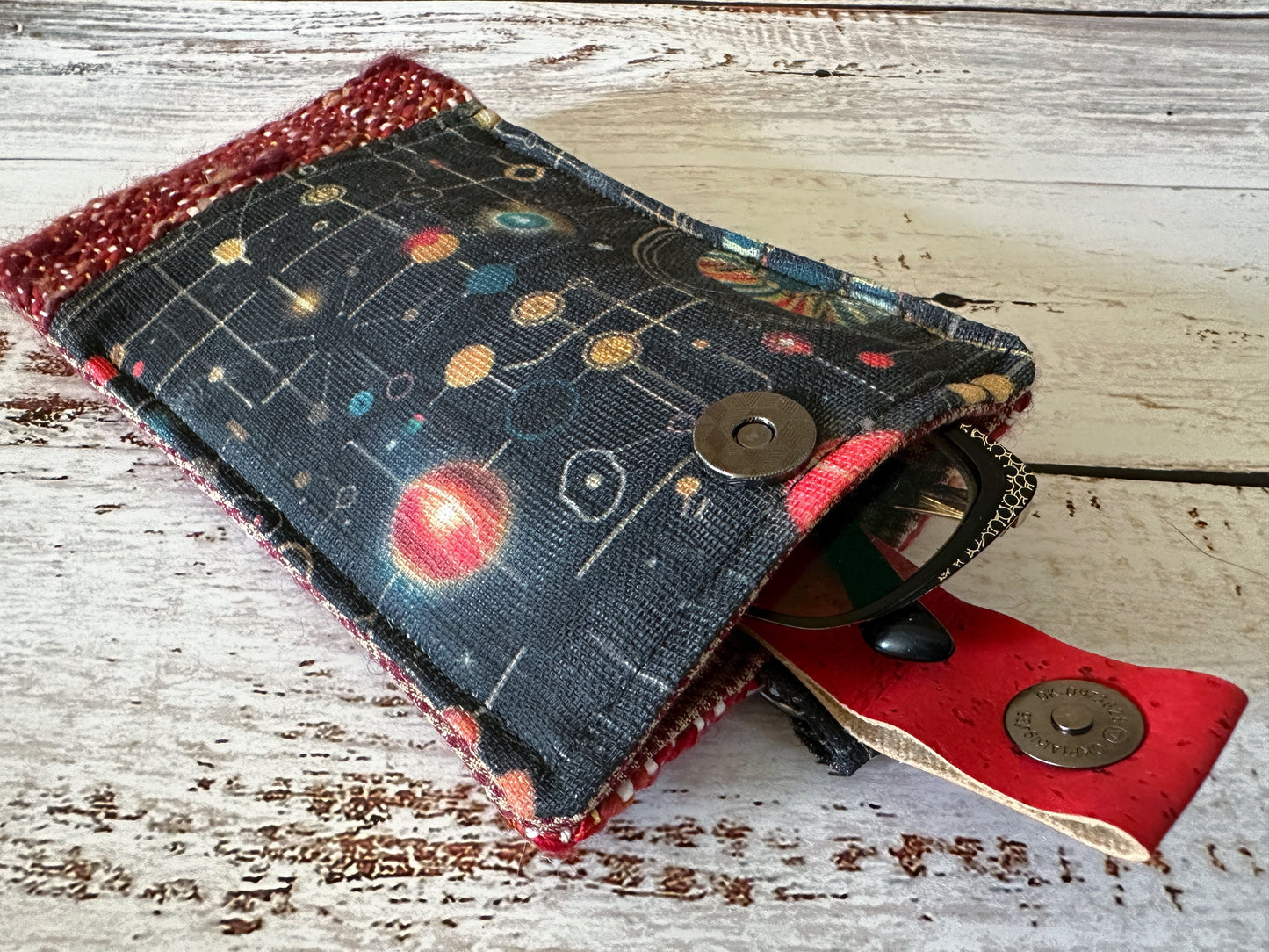 Cosmic Circuitry and Woven Wool Padded Glasses Case
