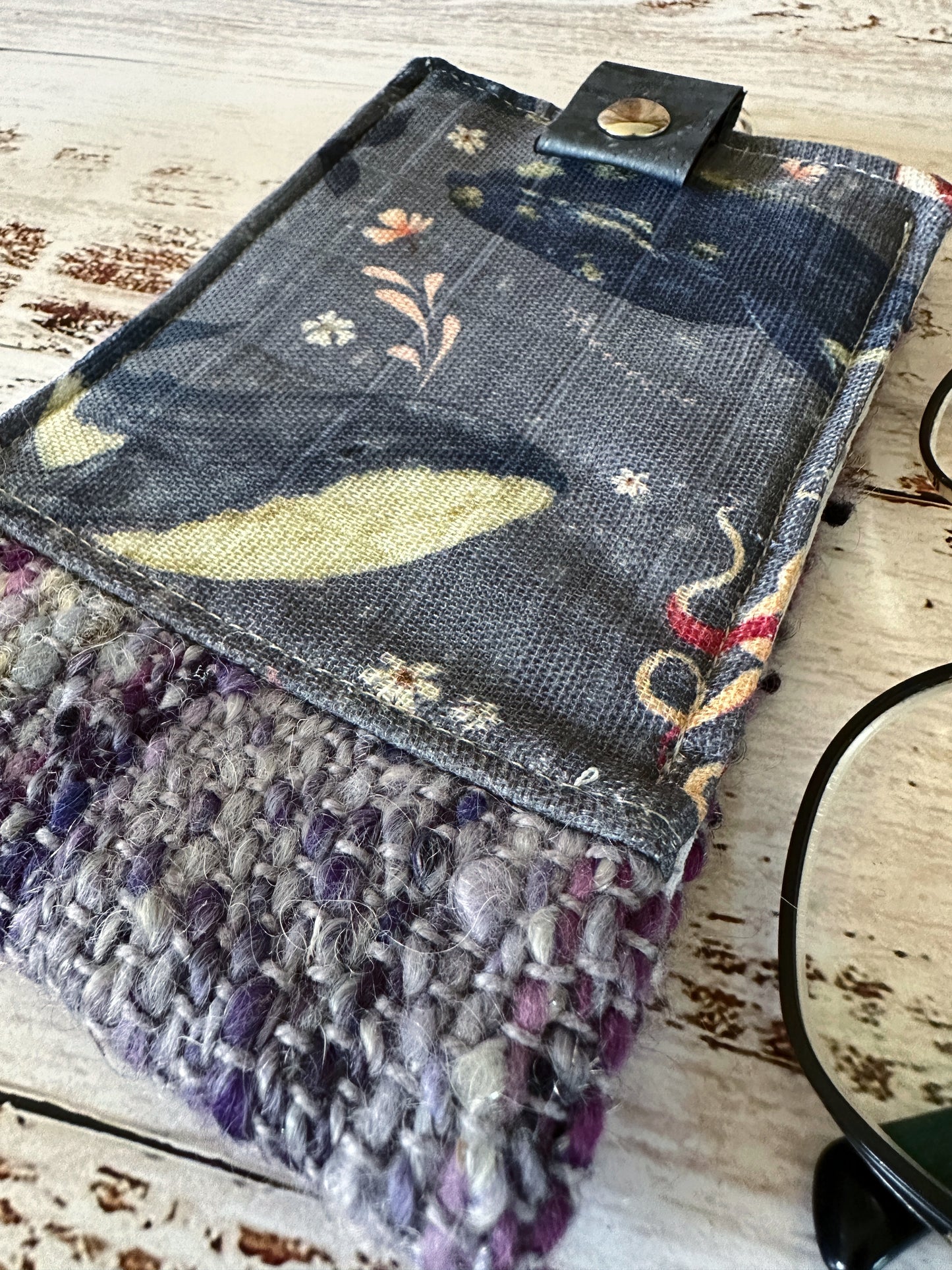 Whales and Woven Wool Padded Glasses Case