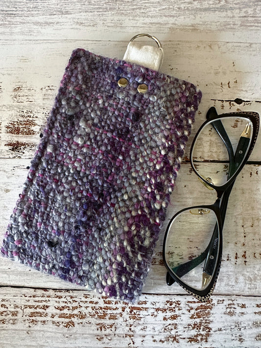 Whales and Woven Wool Padded Glasses Case