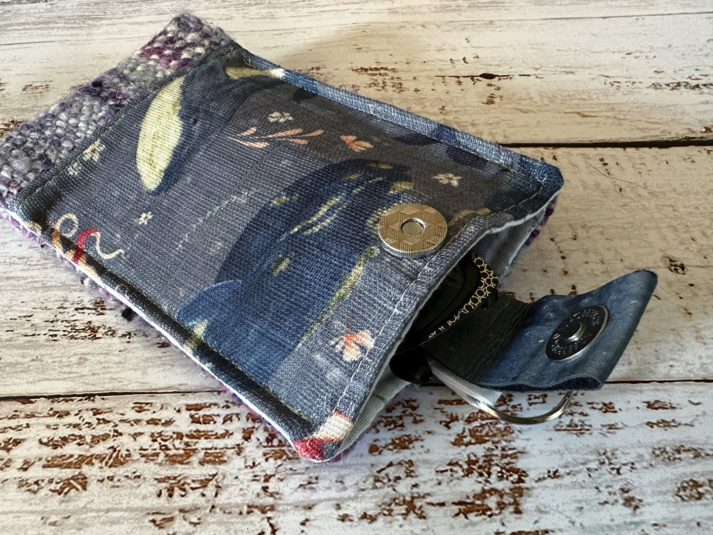 Whales and Woven Wool Padded Glasses Case
