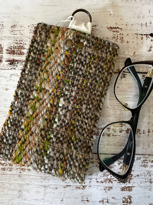 Earthy Owls and Woven Wool Padded Glasses Case