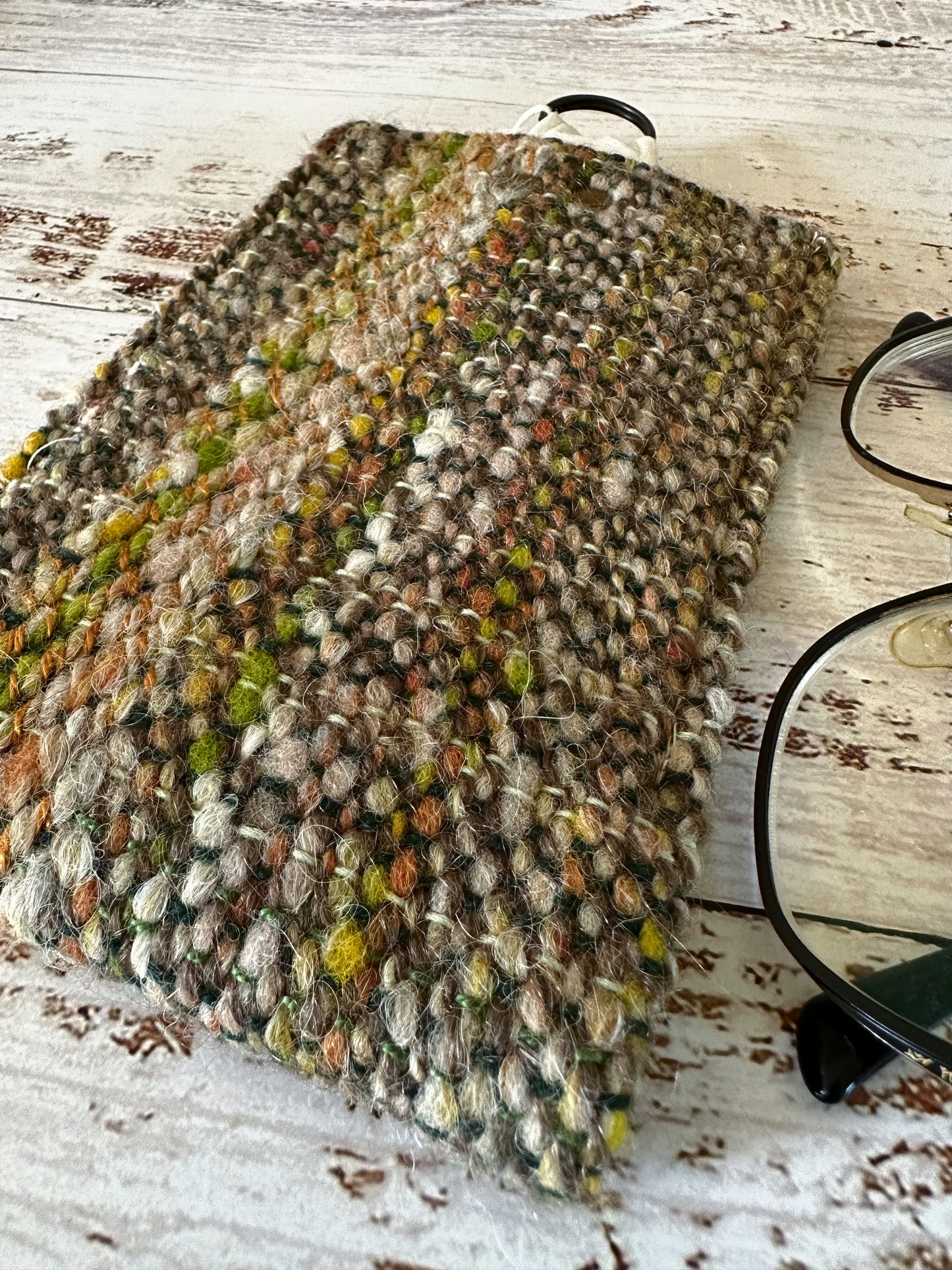 Earthy Owls and Woven Wool Padded Glasses Case