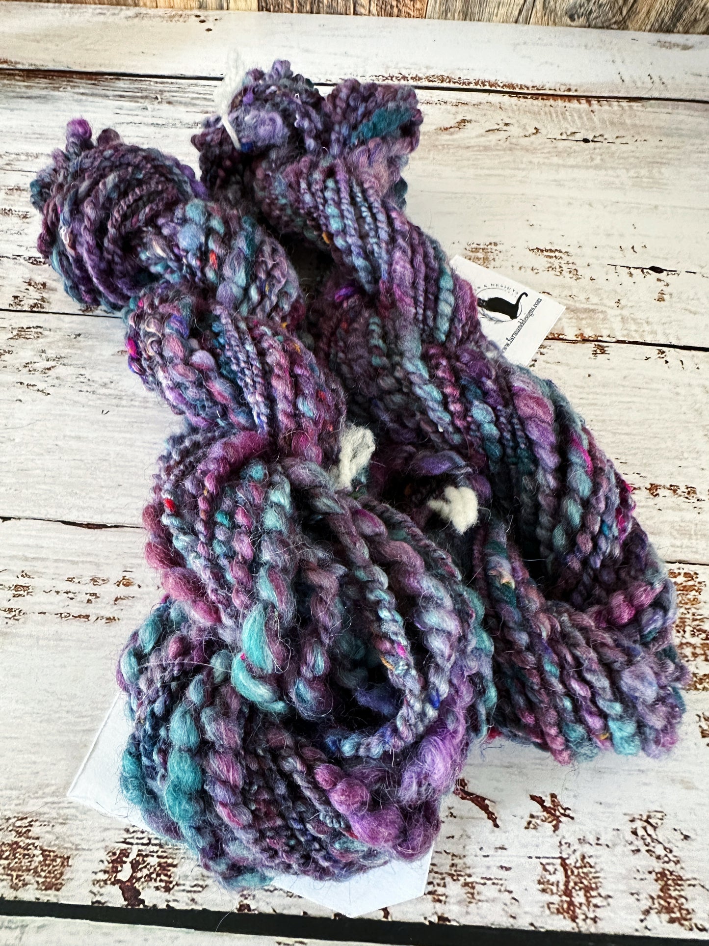 Handspun Art Yarn, Thick and Thin and Coil Spun