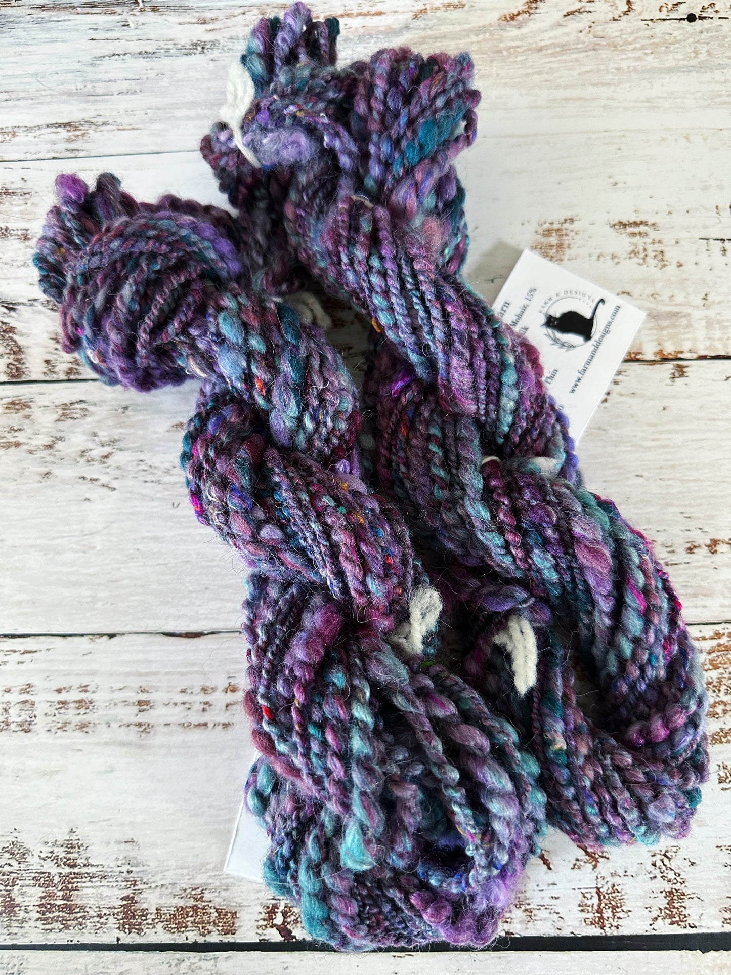 Handspun Art Yarn, Thick and Thin and Coil Spun