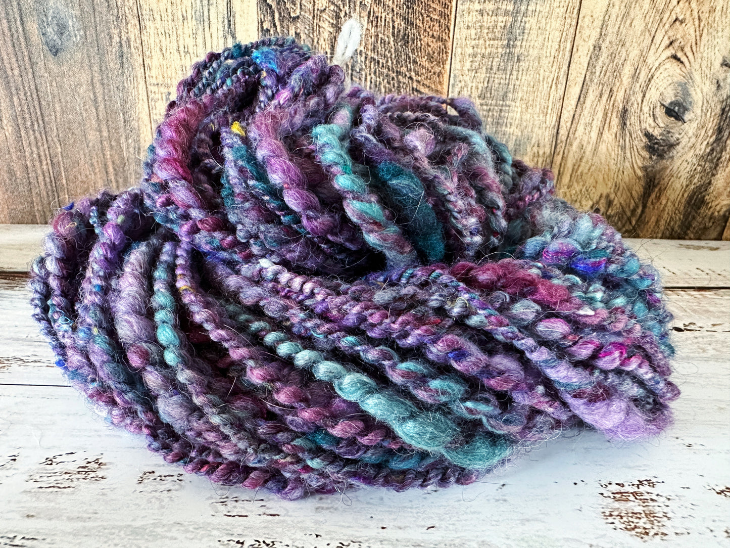 Handspun Art Yarn, Thick and Thin and Coil Spun