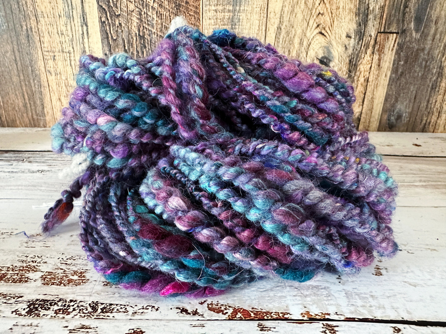 Handspun Art Yarn, Thick and Thin and Coil Spun