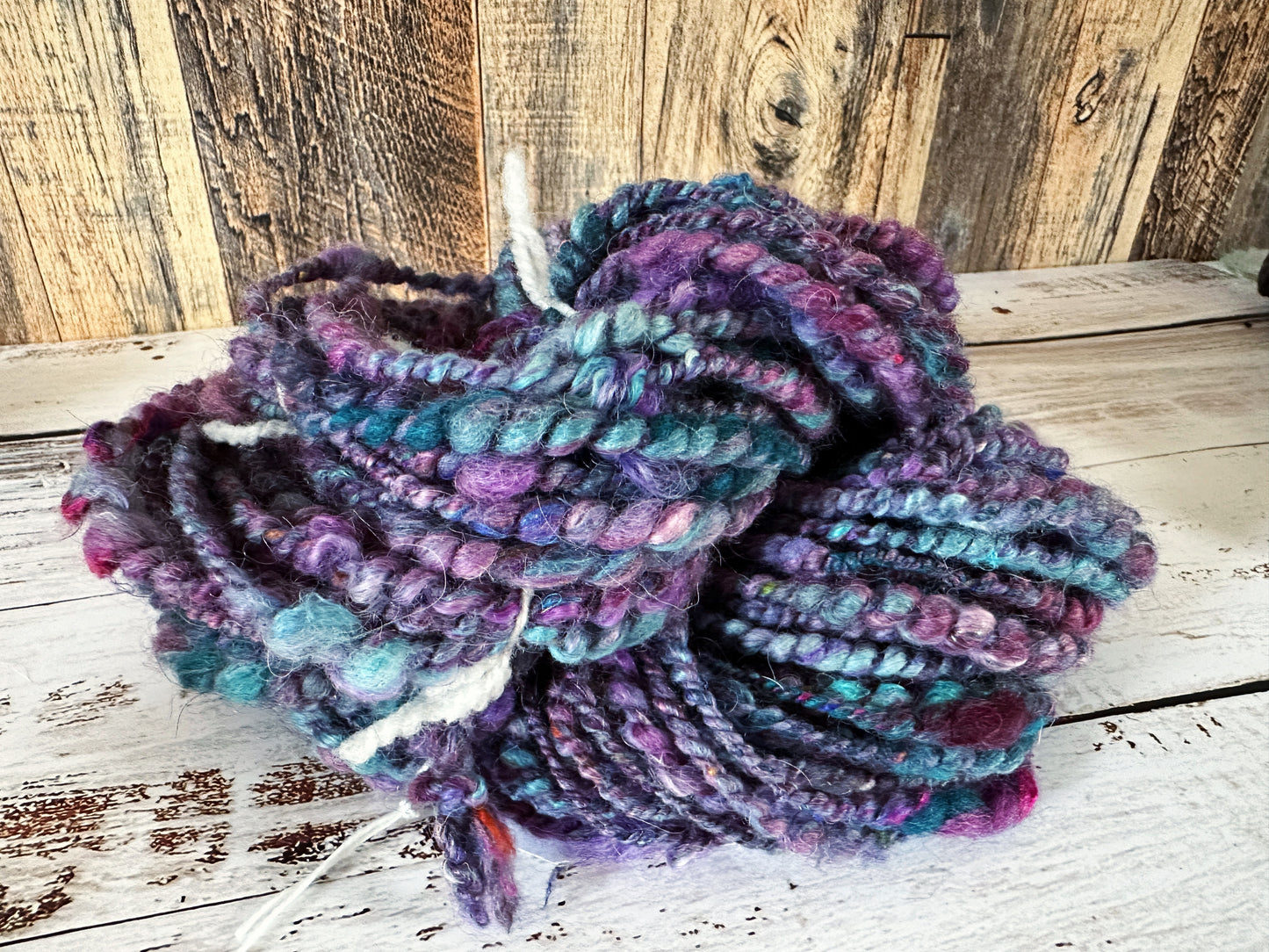 Handspun Art Yarn, Thick and Thin and Coil Spun