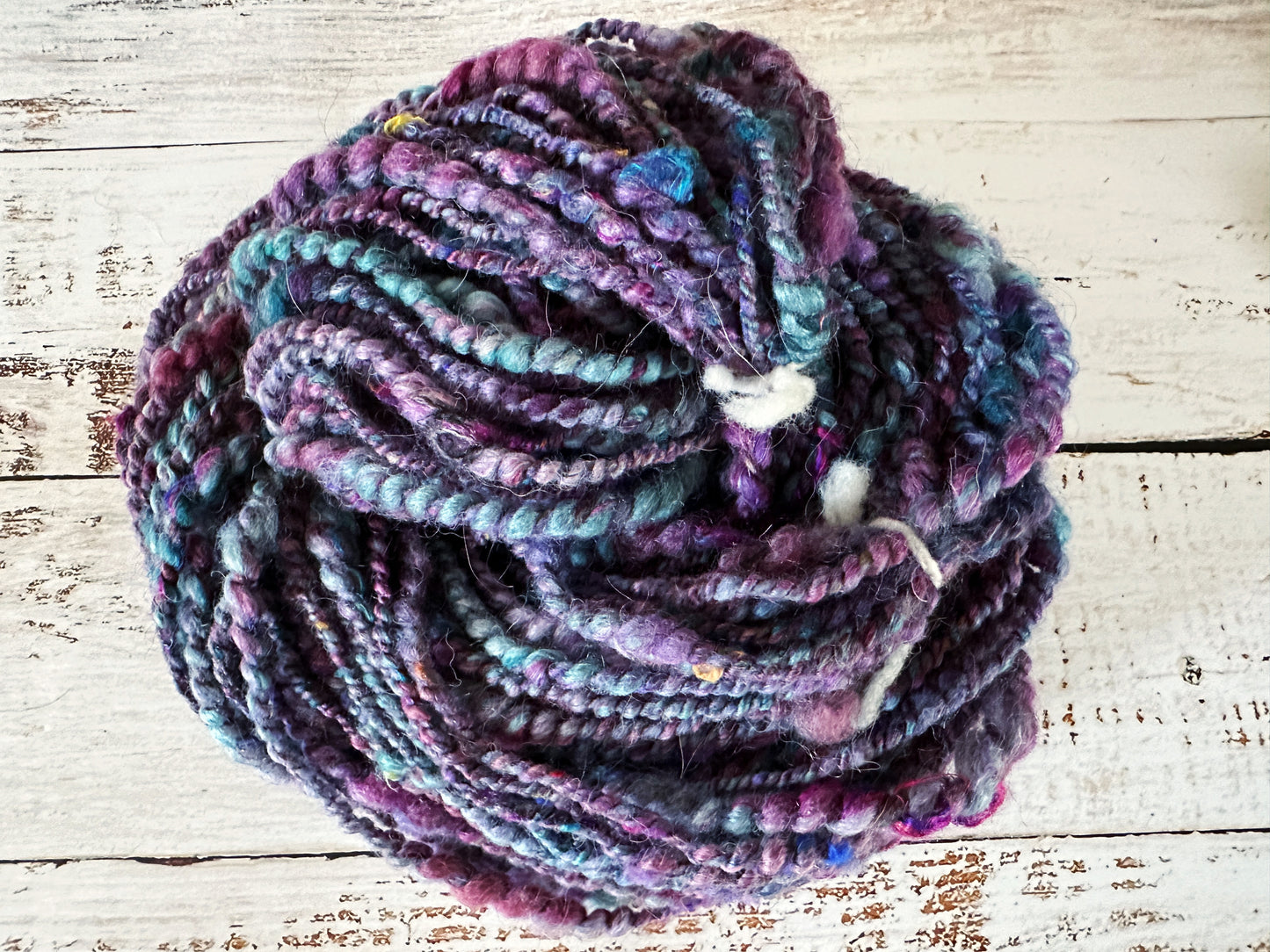 Handspun Art Yarn, Thick and Thin and Coil Spun