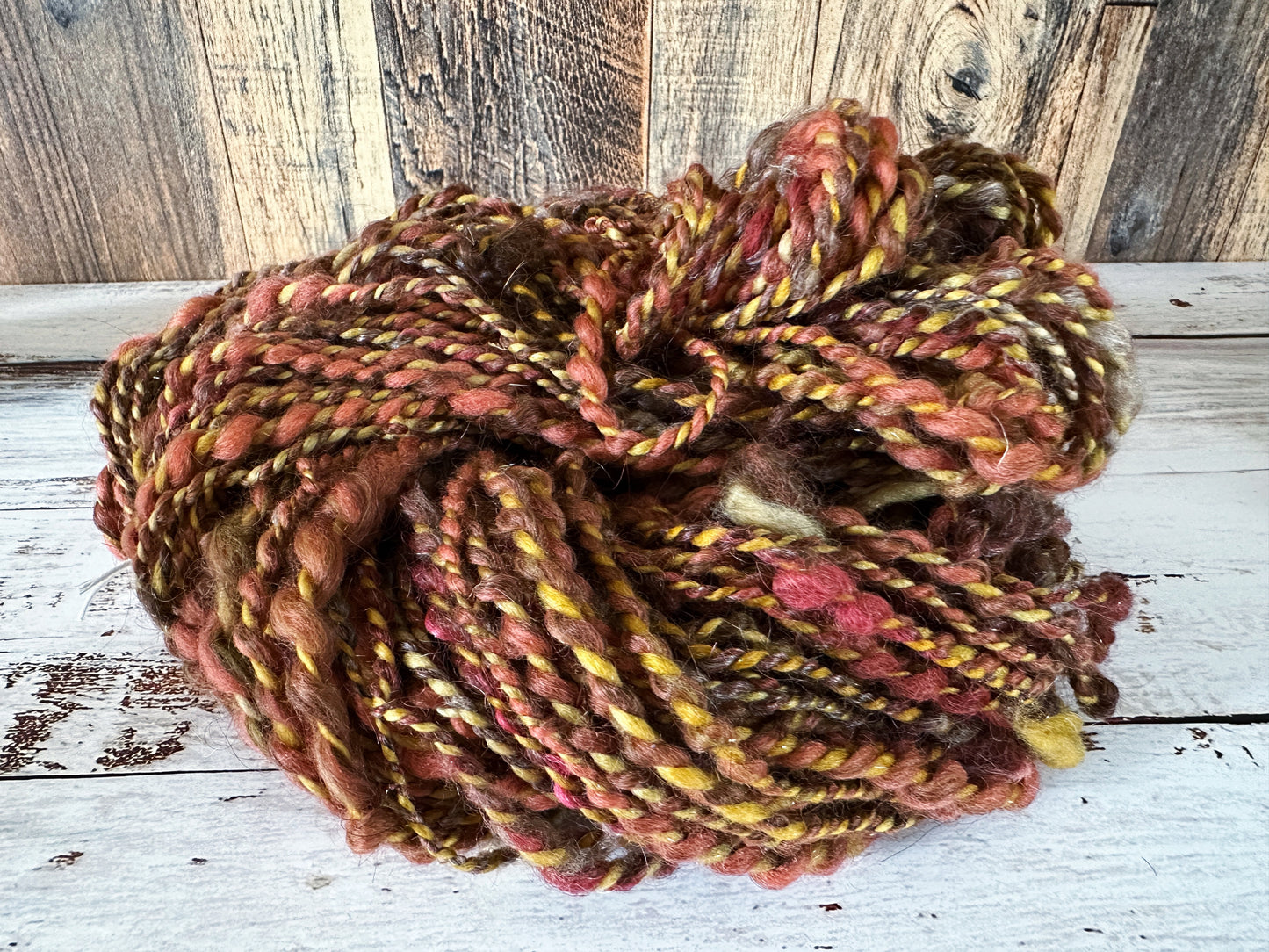 Handspun Art Yarn, Thick and Thin, 2 PLY