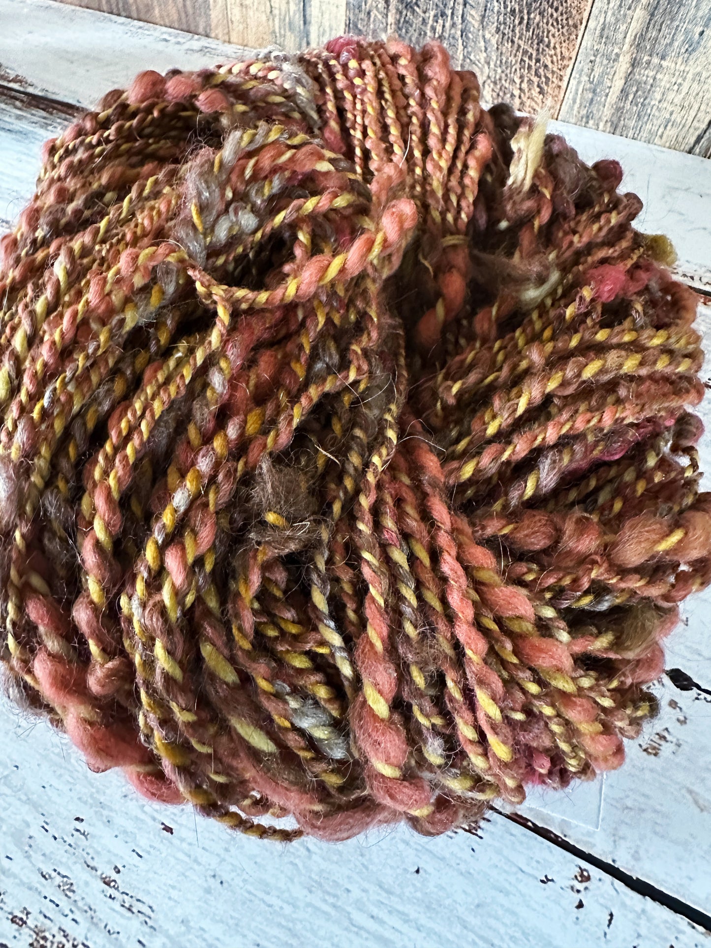Handspun Art Yarn, Thick and Thin, 2 PLY