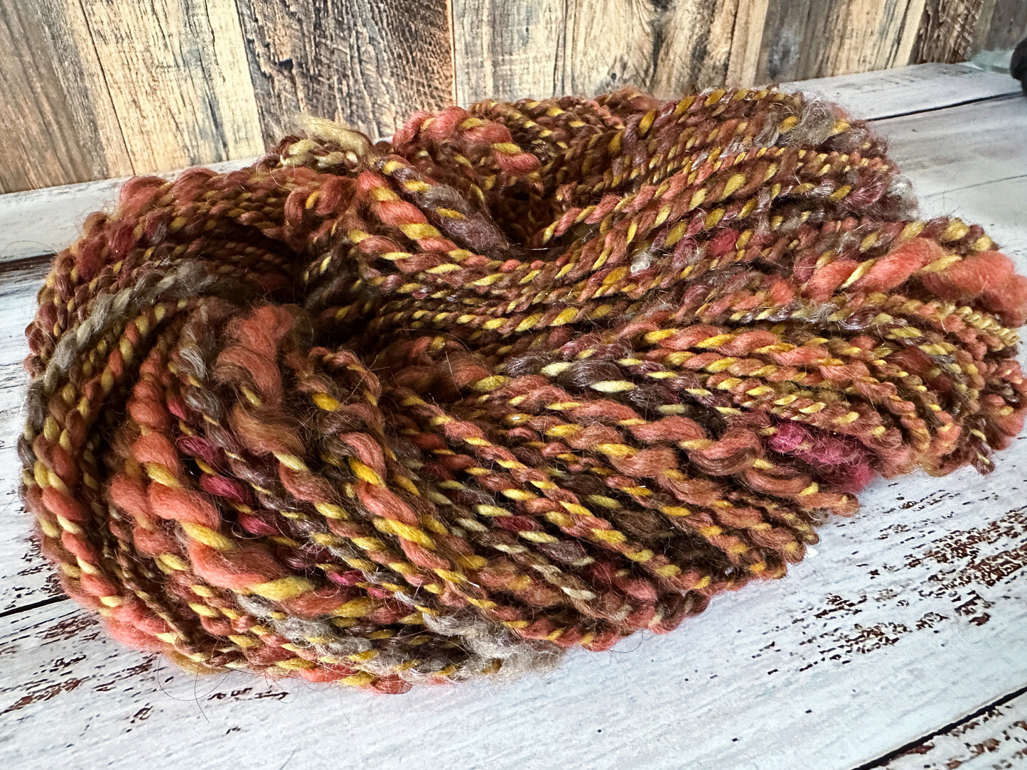 Handspun Art Yarn, Thick and Thin, 2 PLY