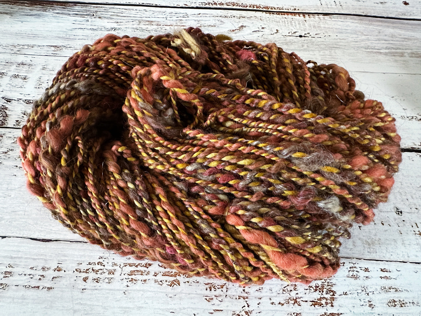 Handspun Art Yarn, Thick and Thin, 2 PLY