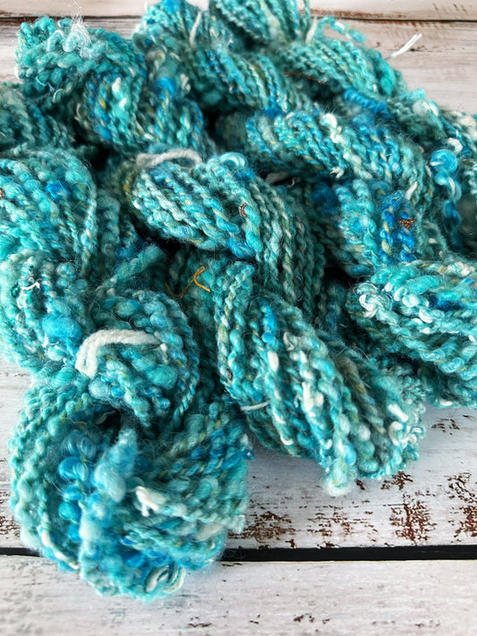 Handspun Art Yarn, Core, Thick and Thin, Coils, 2 PLY