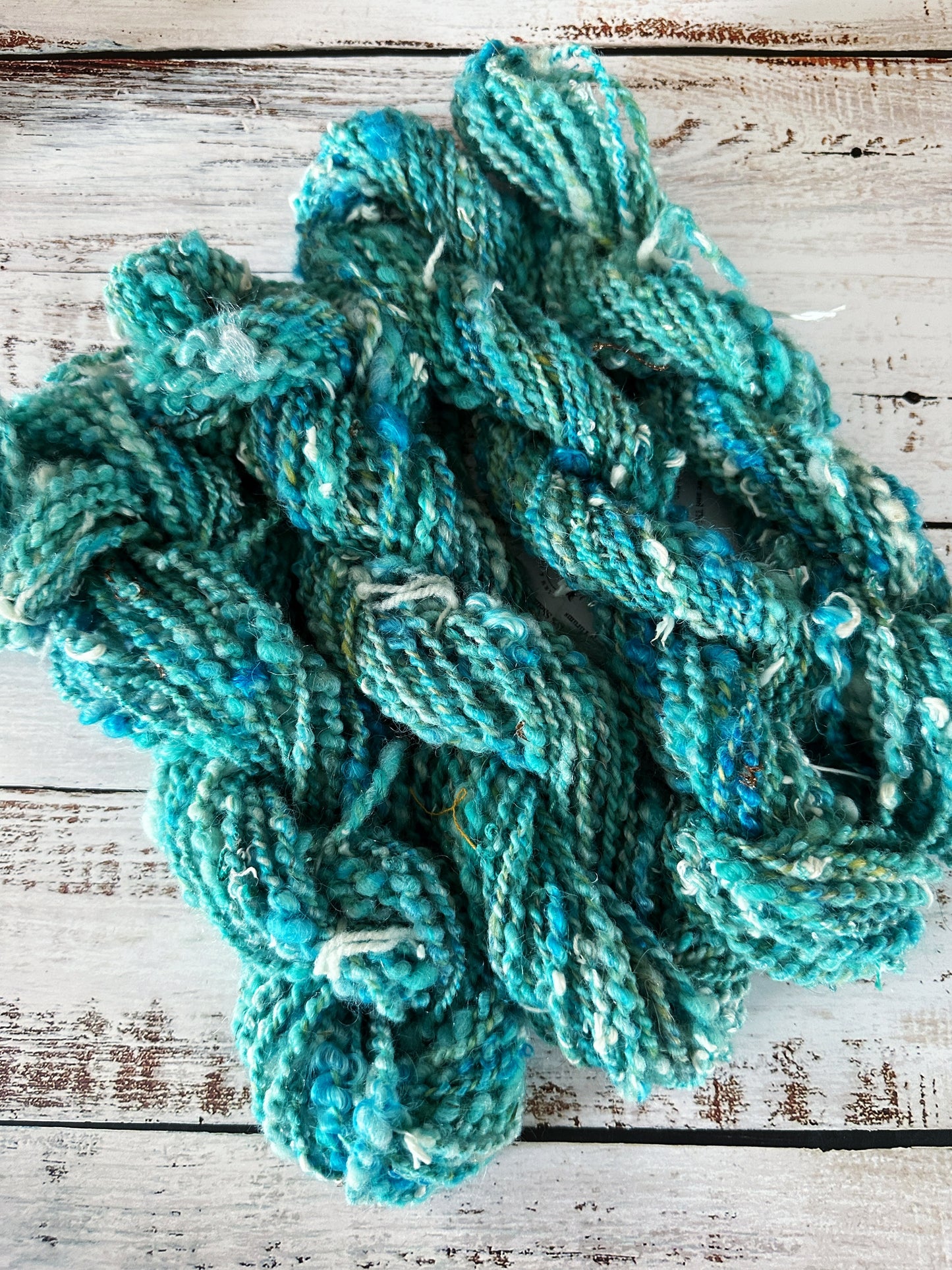 Handspun Art Yarn, Core, Thick and Thin, Coils, 2 PLY