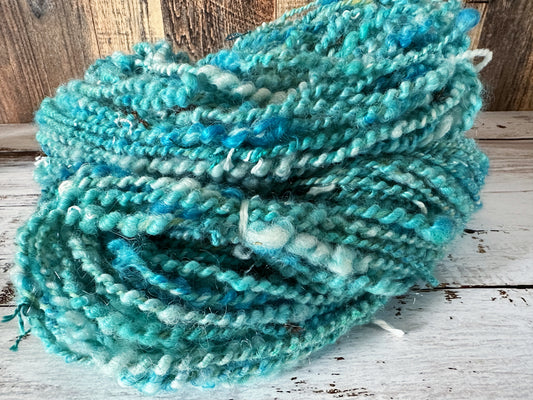 Handspun Art Yarn, Core, Thick and Thin, Coils, 2 PLY