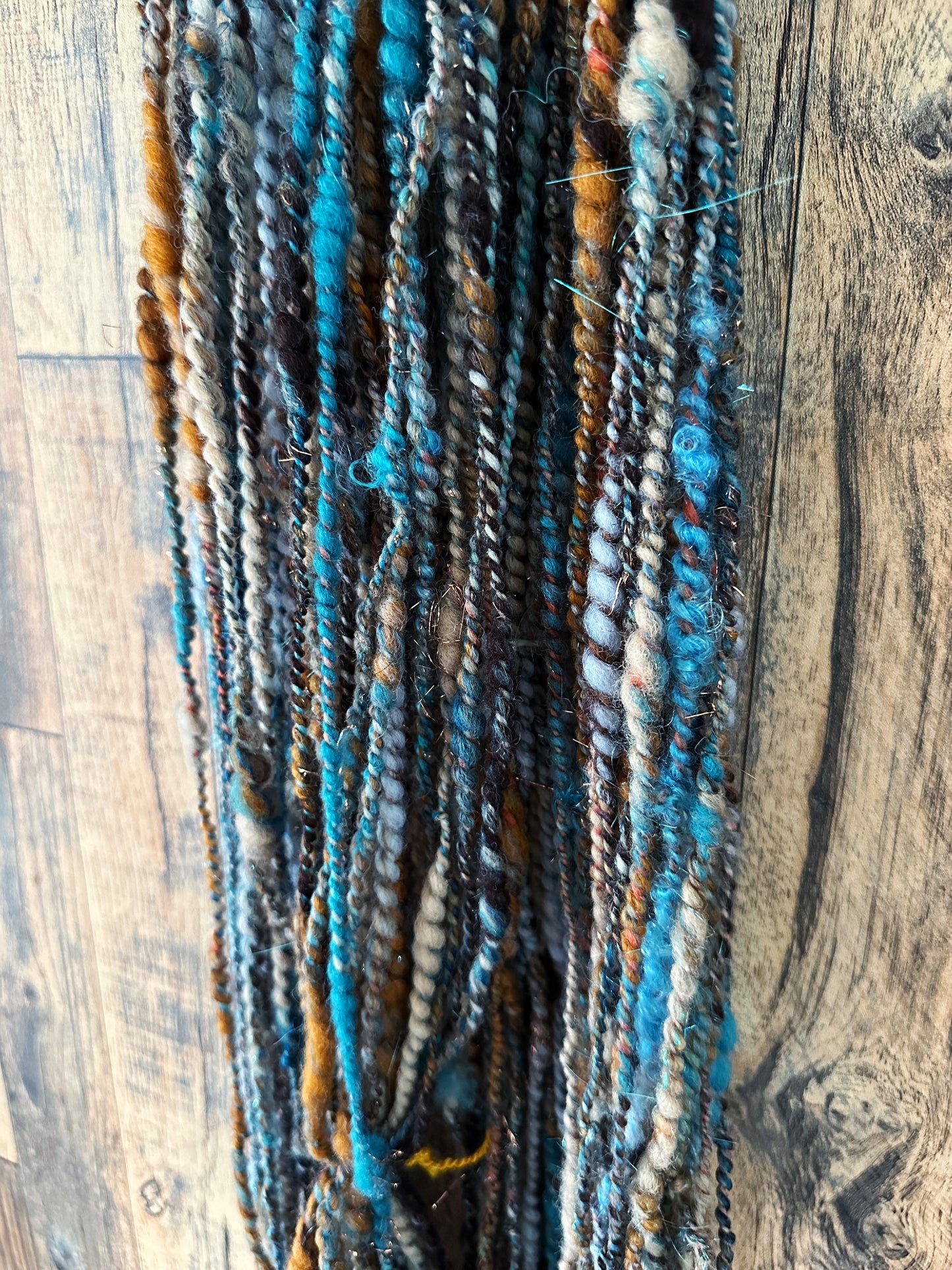Handspun Art Yarn, Thick and Thin, Coils, 2 PLY