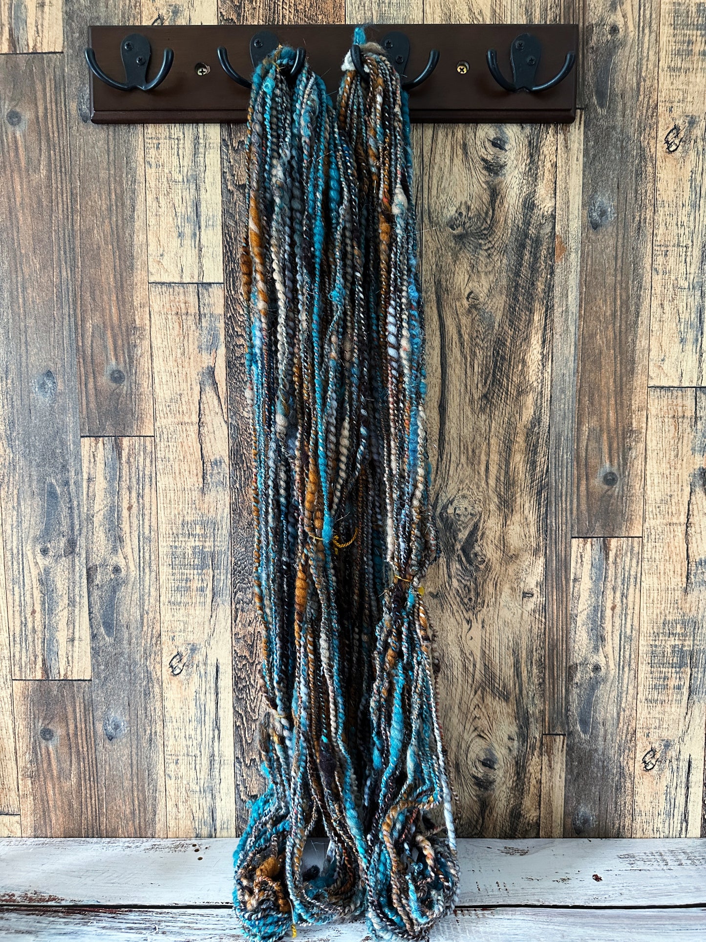 Handspun Art Yarn, Thick and Thin, Coils, 2 PLY